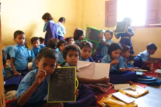 Child studying and receiving educational support